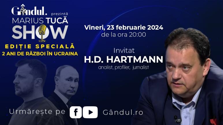 Marius Tucă Show începe vineri, 23 februarie, de la ora 20.00, live pe gândul.ro. Invitat: H. D. Hartmann (VIDEO)