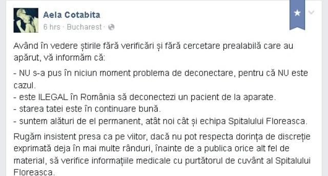 Fiicele lui Cotabiță, mesaj pentru presă: 