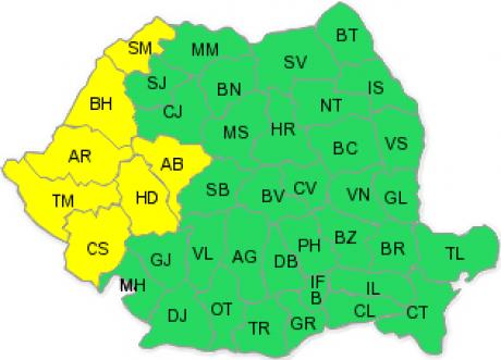 ANM. Cod Galben de caniculă în șapte județe din România