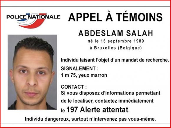Fotografia unui suspect - Salah Abdeslam, bănuit de implicare în atentatele de la Paris, publicată de poliția franceză