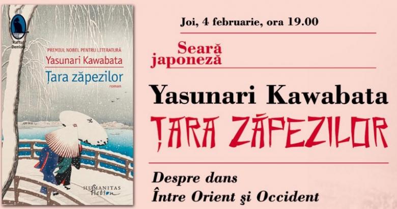 Seară japoneză alături de romanul lui Yasunari Kawabata