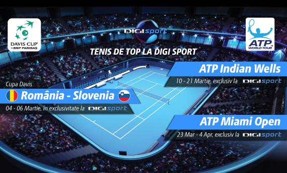 Meciul de Cupă Davis România-Slovenia, transmis de Digi