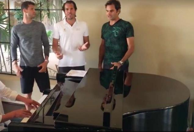 The Backhand Boys - Djokovic, Federer, Dimitrov, Hass cântă de mama focului (VIDEO)