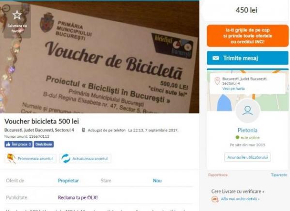 Încă 25.000 de vouchere pentru biciclete de la Primăria Capitalei