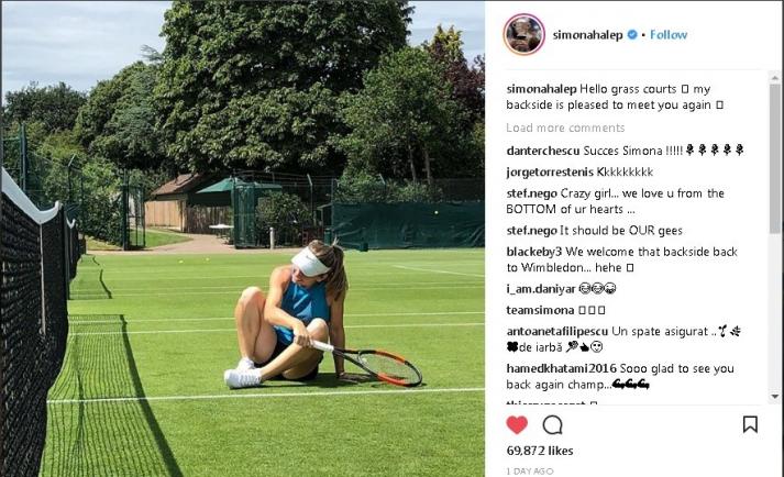 Simona Halep a ajuns la Wimbledon. Primele imagini de la antrenamente, postate de ea pe reţelele de socializare