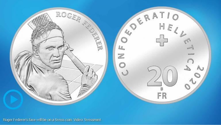 Roger Federer, primul elvețian care apare pe monedele din țara sa în timpul vieții
