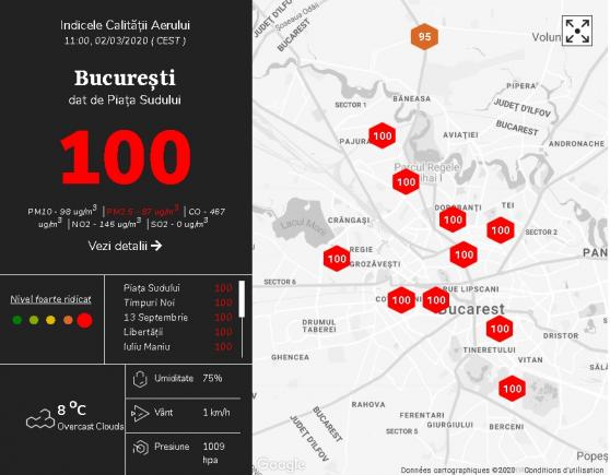 Maxim istoric al poluării în București. Care au fost cartierele cel mai "otrăvite"