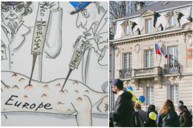 Caricaturile publicate de Ambasada Rusiei la Paris sunt considerate „inacceptabile” de diplomația franceză