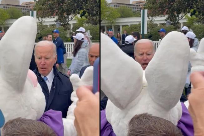 Biden s-a speriat de Iepurașul de Paște în timp ce vorbea reporterilor despre Afganistan