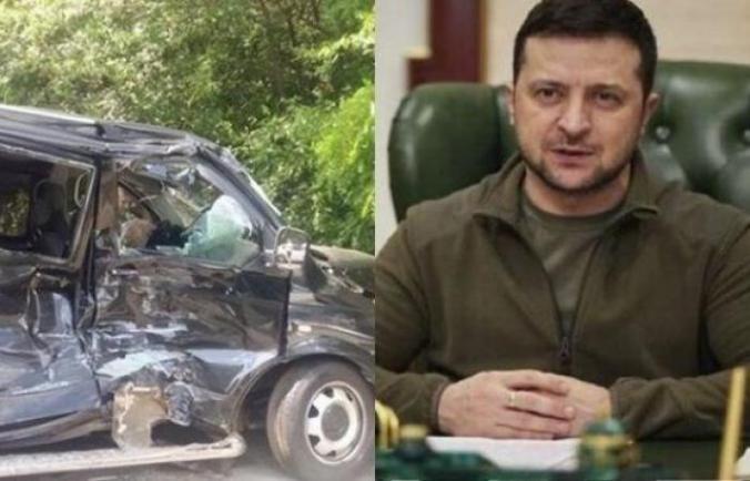 Mașina președintelui Zelenski a fost implicată într-un accident