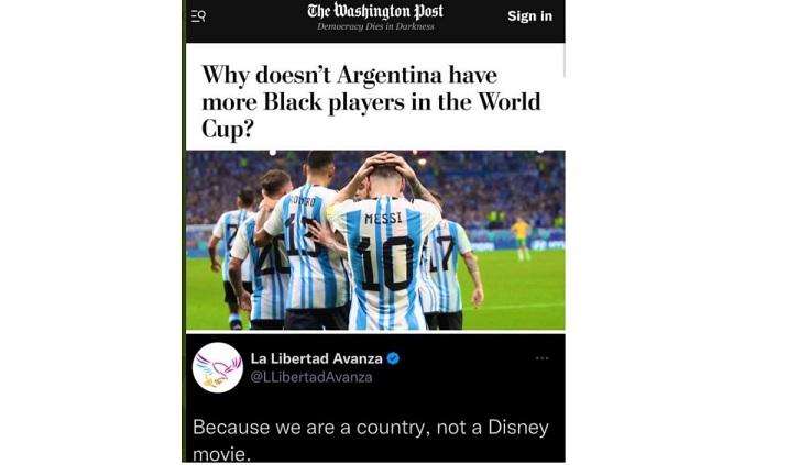 „Pentru că suntem o țară, nu un film Disney”: Washington Post corectează editorialul care critica faptul ca Argentina nu are niciun jucător de culoare
