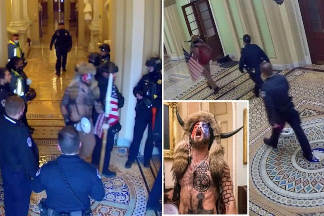 SUA: Imaginile din 6 ianuarie arată că polițiștii din Capitoliu l-au ghidat pe așa zisul "Shaman" pe holuri