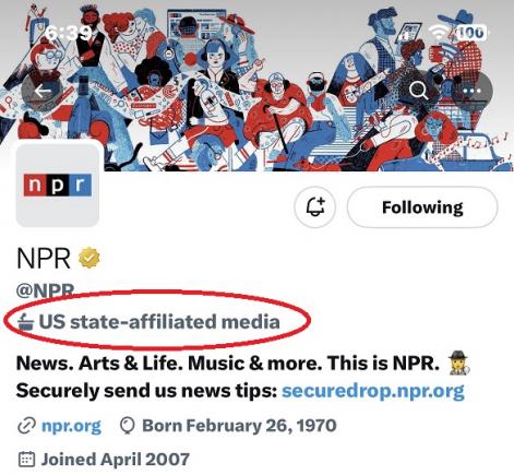 Twitter adaugă eticheta „media afiliată statului” pe unele mass-media din SUA, la fel ca pentru RT din Rusia și Xinhua din China