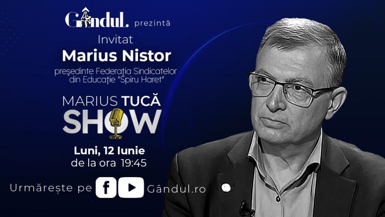 Marius Tucă Show începe luni, 12 iunie, de la ora 19.45, live pe gândul.ro. Invitați: Marius Nistor, Mirela Palada și Ion Cristoiu (VIDEO)