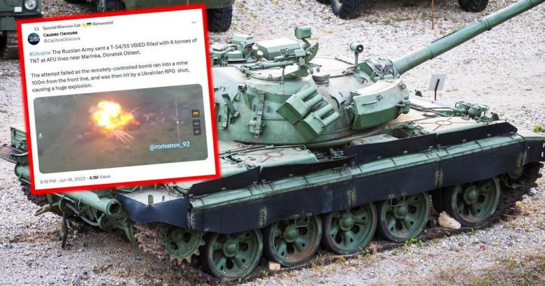 Armata rusă lansează un tanc kamikaze plin cu explozibili către liniile ucrainene