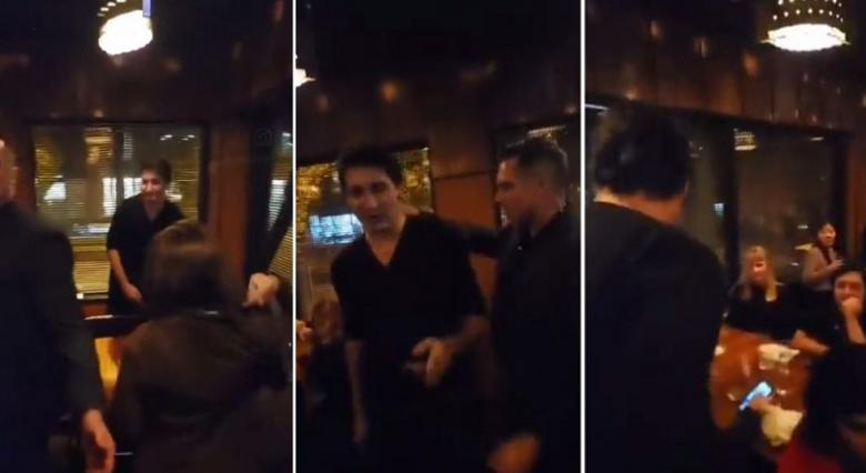 Aproximativ 250 de protestatari au înconjurat restaurantul din Vancouver unde Trudeau lua masa 