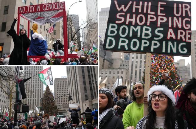 New York: Protestatarii pro-palestinieni scandează „Crăciunul este anulat”