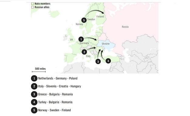 NATO dezvoltă „coridoare terestre” pentru a muta trupele SUA pe linia frontului: forțele din porturile turcești și grecești vor fi transportate prin Bulgaria și România