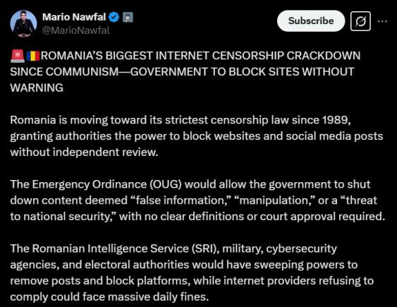 Mario Nawfal - CEA MAI MARE CENZURĂ DE PE INTERNET DIN ROMANIA DE DUPĂ COMUNISM  - GUVERNUL URMEAZĂ SĂ BLOCHEZE SITE-URILE FĂRĂ AVERTISMENT 