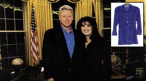 Ofertă de UN MILION DE DOLARI pentru Monica Lewinsky. Un muzeu vrea rochia pe care Bill Clinton și-a lăsat sămânța prezidențială