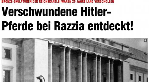 Sculpturi de la cancelaria lui Hitler, dispărute din 1989, găsite într-un hangar