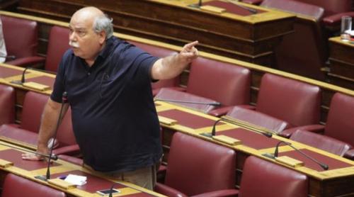 Nikos Voutsis, președinte al parlamentului grec. Politicianul, cunoscut pentru opoziția sa față de acordul financiar cu UE
