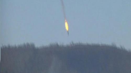 ALERTĂ! Avion de luptă rusesc, doborât de aviaţia turcă la granița cu Siria (VIDEO) 