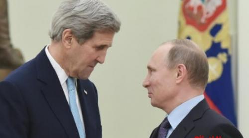 Vladimir Putin și secretarul de Stat al SUA John Kerry discută la Moscova despre Siria