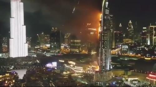 Incendiu puternic la hotelul de lux Address Downtown din Dubai (VIDEO)