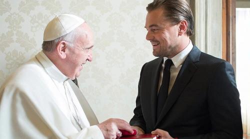 Leonardo DiCaprio, primit de Papa Francisc la Vatican (VIDEO)