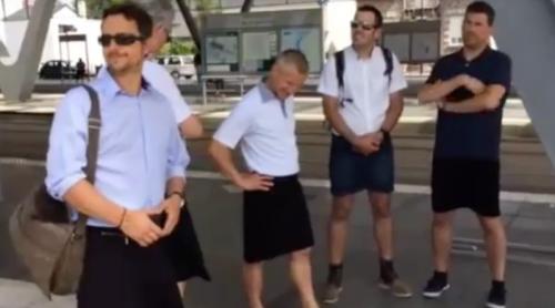 Șoferii de autobuz din Franța, protest în fuste, pentru că nu li se permit pantalonii scurți (VIDEO)