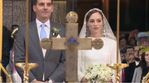Principele Nicolae s-a căsătorit cu aleasa inimii sale. Sute de persoane au aplaudat mirii, la Sinaia (VIDEO)