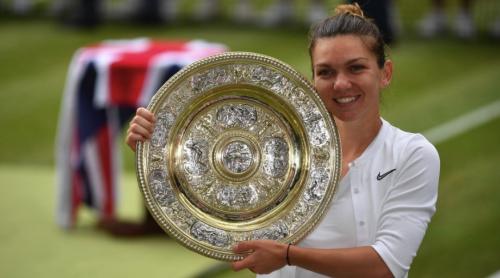 Simona Halep își prezintă miercuri trofeul de la Wimbledon pe Arena Națională