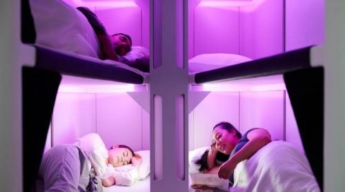 O companie aeriană vrea să introducă cuşete cu paturi la clasa economy  