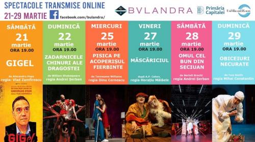 Începând de azi, Teatrul Bulandra se mută online!
