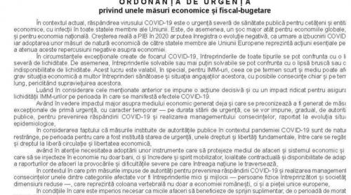 Principalele prevederi fiscale din Ordonanța de urgență privind unele măsuri economice