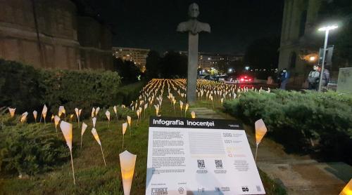 Până la 15 noiembrie, în Piaţa Revoluţiei din Capitală sunt aprinse 1166 de lumini în memoria celor 1166 de eroi căzuți la Revoluţie