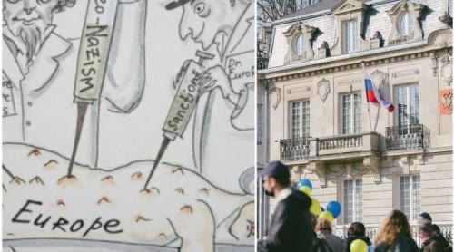 Caricaturile publicate de Ambasada Rusiei la Paris sunt considerate „inacceptabile” de diplomația franceză
