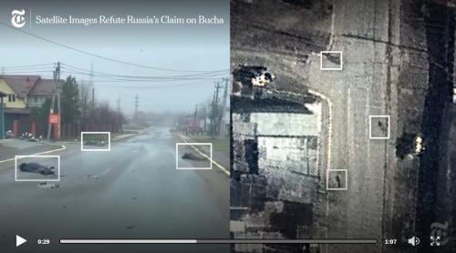 Imaginile din satelit contrazic afirmațiile Rusiei: cadavrele au rămas pe străzi săptămâni întregi