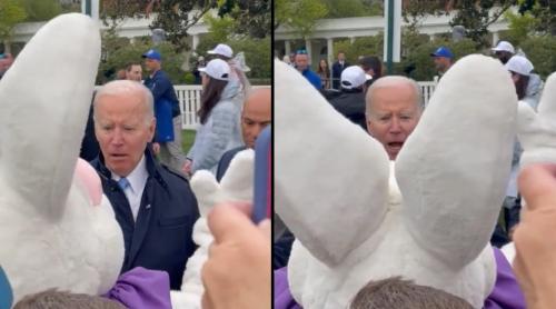 Biden s-a speriat de Iepurașul de Paște în timp ce vorbea reporterilor despre Afganistan