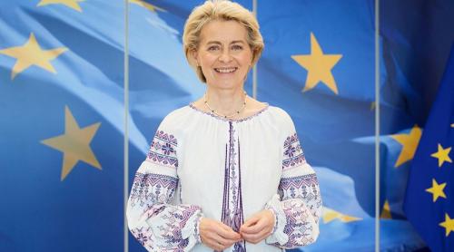Ursula von der Leyen a purtat o bluză tradițională în sprijinul ucrainenilor