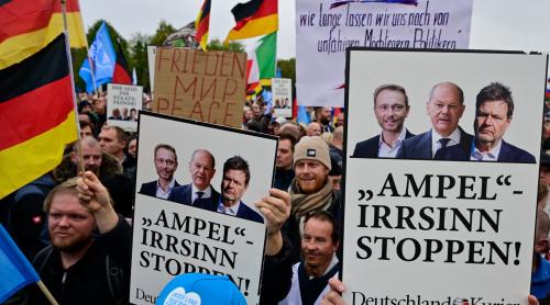 Manifestație la Berlin împotriva inflației și a guvernului Scholz: "Vrem gaz și petrol rusesc "