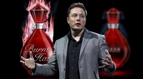 Elon Musk se declară pe twitter "vânzator de parfum" și este încântat de succesul parfumului său „Păr ars”