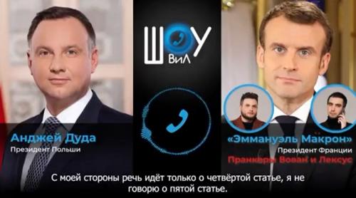 Un actor rus care se preface a fi Macron a vorbit cu președintele polonez Duda după explozia rachetei: „Nu vreau să am un război cu Rusia”
