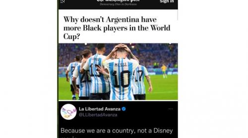 „Pentru că suntem o țară, nu un film Disney”: Washington Post corectează editorialul care critica faptul ca Argentina nu are niciun jucător de culoare