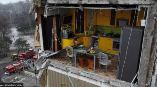 Povestea bucătăriei galbene din orașul Dnipro atacat de ruși. Cât de fină este granița dintre viață și moarte (video)