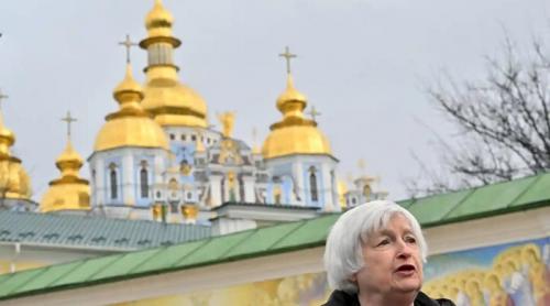 Secretarul american al Trezoreriei, Janet Yellen, face o vizită surpriză la Kiev pentru a impulsiona ajutorul economic