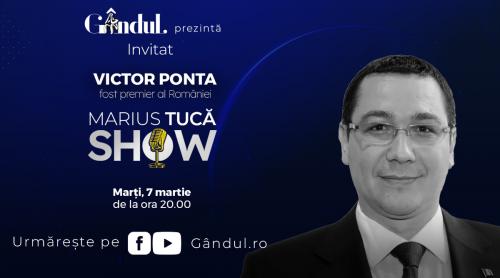 Marius Tucă Show live pe gândul.ro. Invitat: Victor Ponta (VIDEO)