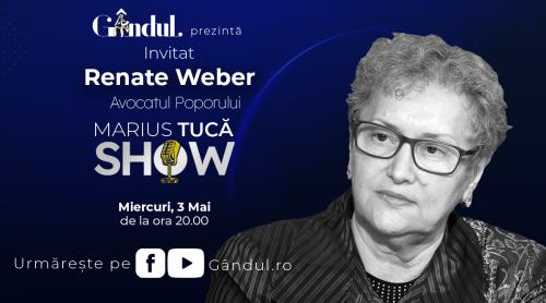 Marius Tucă Show începe miercuri, 3 mai, de la ora 20.00, live pe gândul.ro. Invitata: Renate Weber