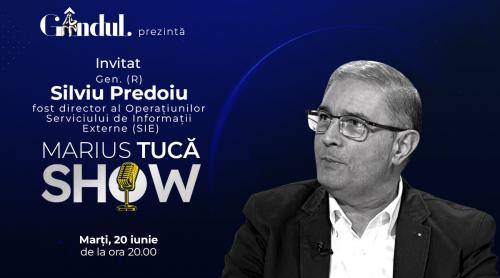 Marius Tucă Show începe marți, 20 iunie, de la ora 20.00, live pe gândul.ro. Invitat: Gen. (R) Silviu Predoiu (VIDEO)